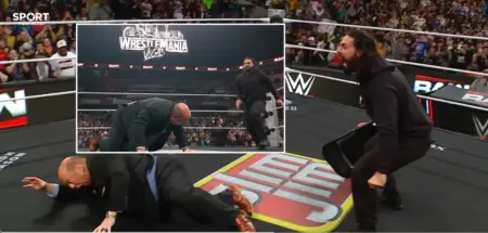Paul Heyman Attacked on WWE Raw: Seth Rollins Delivers Brutal Curb Stomp, Taken Away in Ambulance